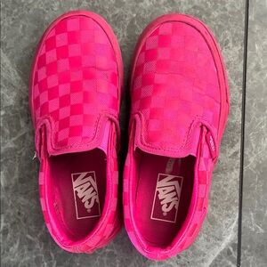 Vans Kids Slip-On Checkerboard Shoes - Hot Pink